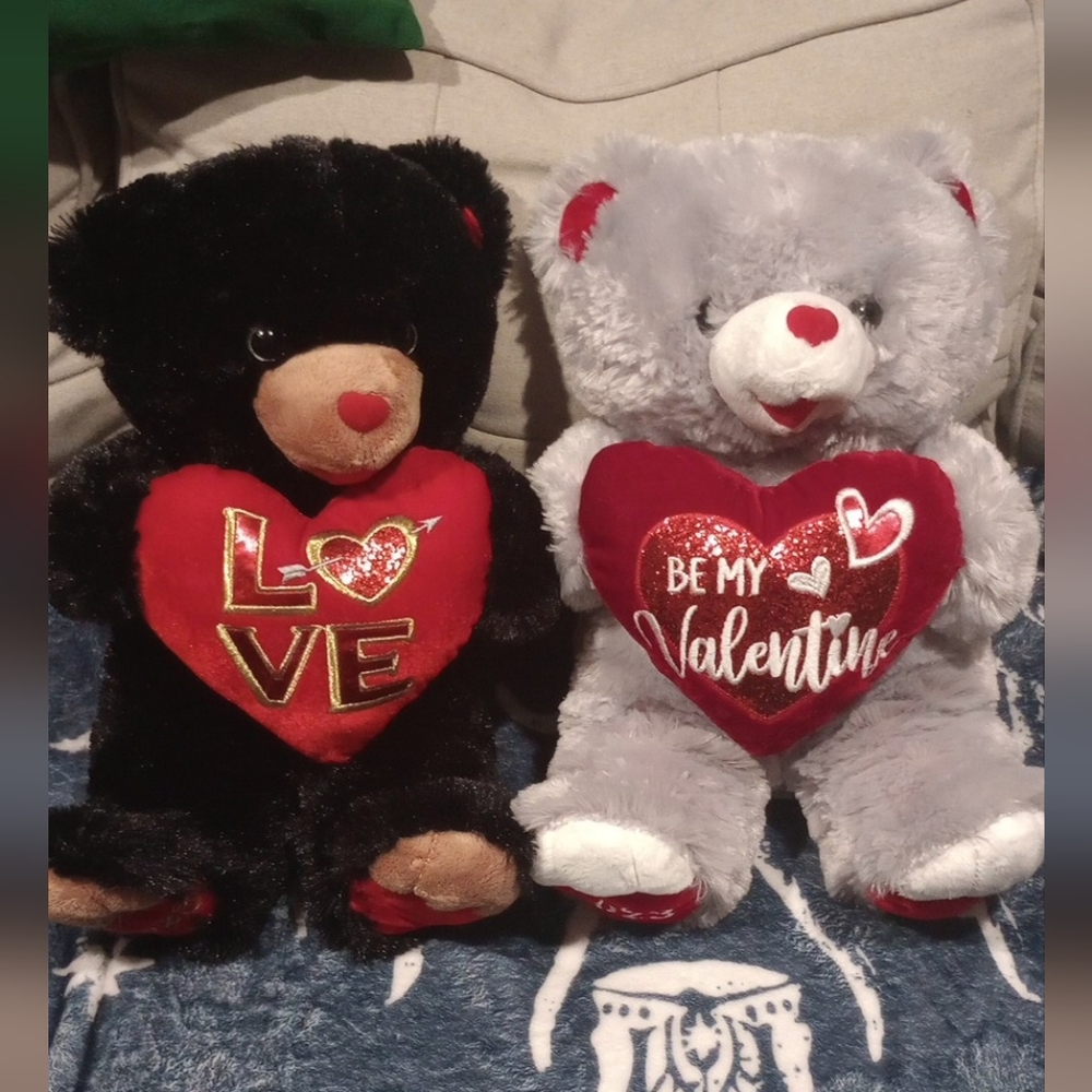 Valentine's Day Teddy Bear Set - Black and Gray 2023